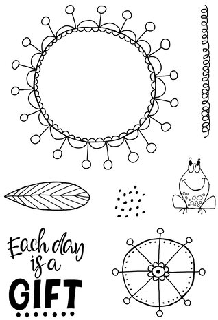 Woodware Petal Doodles It's A Gift Clear Stamps (JGS864) (OUTLET)