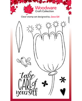 Woodware Petal Doodles Take Care Clear Stamps (JGS861) (OUTLET)