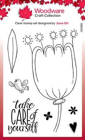 Woodware Petal Doodles Take Care Clear Stamps (JGS861) (OUTLET)