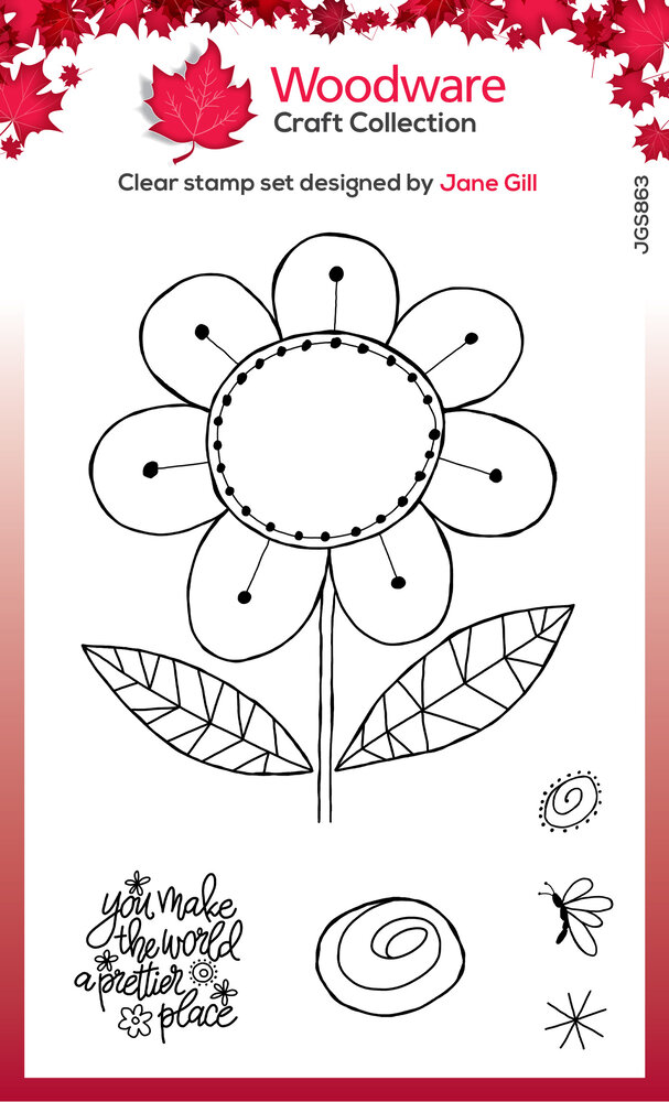 Woodware Petal Doodles Pretty Place Clear Stamps (JGS863) (OUTLET)