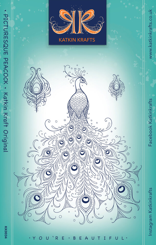 Katkin Krafts Picturesque Peacock A5 Clear Stamp Set (KK0034) (OUTLET) Katkin Krafts Picturesque Peacock A5 Clear Stamp Set (KK0034) (OUTLET)