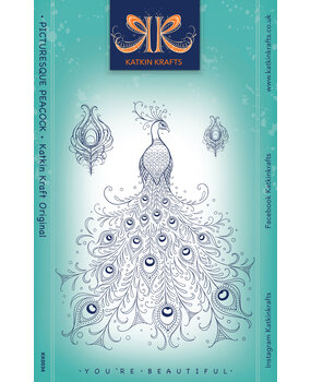 Katkin Krafts Picturesque Peacock A5 Clear Stamp Set (KK0034) (OUTLET)