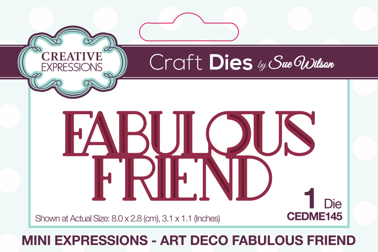 Creative Expressions Sue Wilson Craft Die Mini Expressions Art Deco Fabulous Friend (CEDME145) (OUTLET) Creative Expressions Sue Wilson Craft Die Mini Expressions Art Deco Fabulous Friend (CEDME145) (OUTLET)