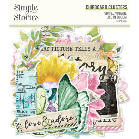 Simple Stories Simple Vintage Life in Bloom Chipboard Clusters (19734) (DISCONTINUED)