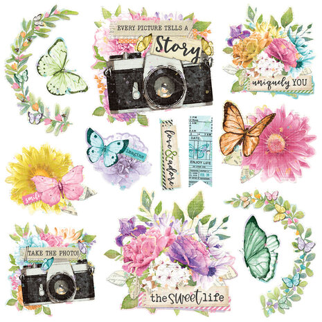 Simple Stories Simple Vintage Life in Bloom Chipboard Clusters (19734) (DISCONTINUED)