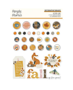 Simple Stories Acorn Lane Decorative Brads (21026) (OUTLET)