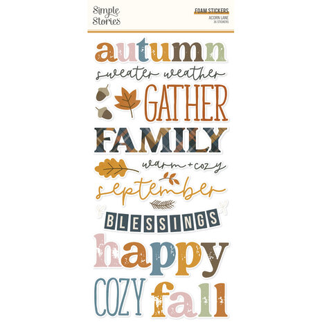 Simple Stories Acorn Lane Foam Stickers (36pcs) (21025) (DISCONTINUED)
