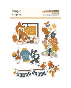 Simple Stories Acorn Lane Layered Chipboard (4pcs) (21022) (DISCONTINUED)