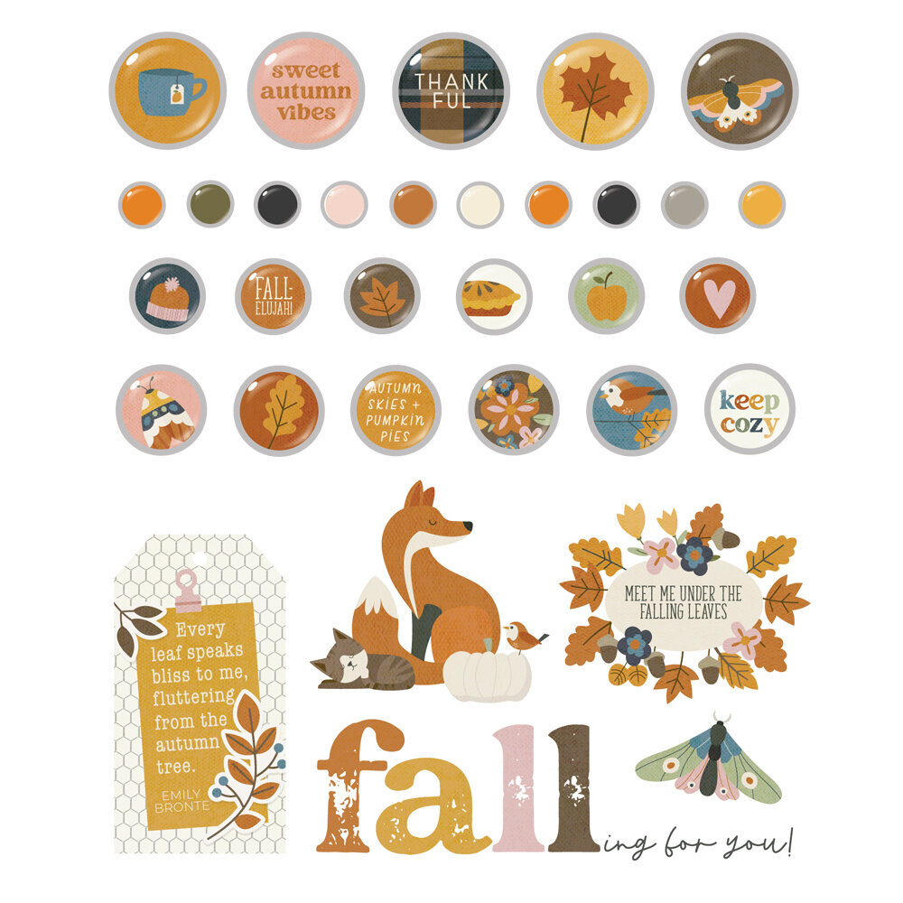 Simple Stories Acorn Lane Decorative Brads (21026) (OUTLET)