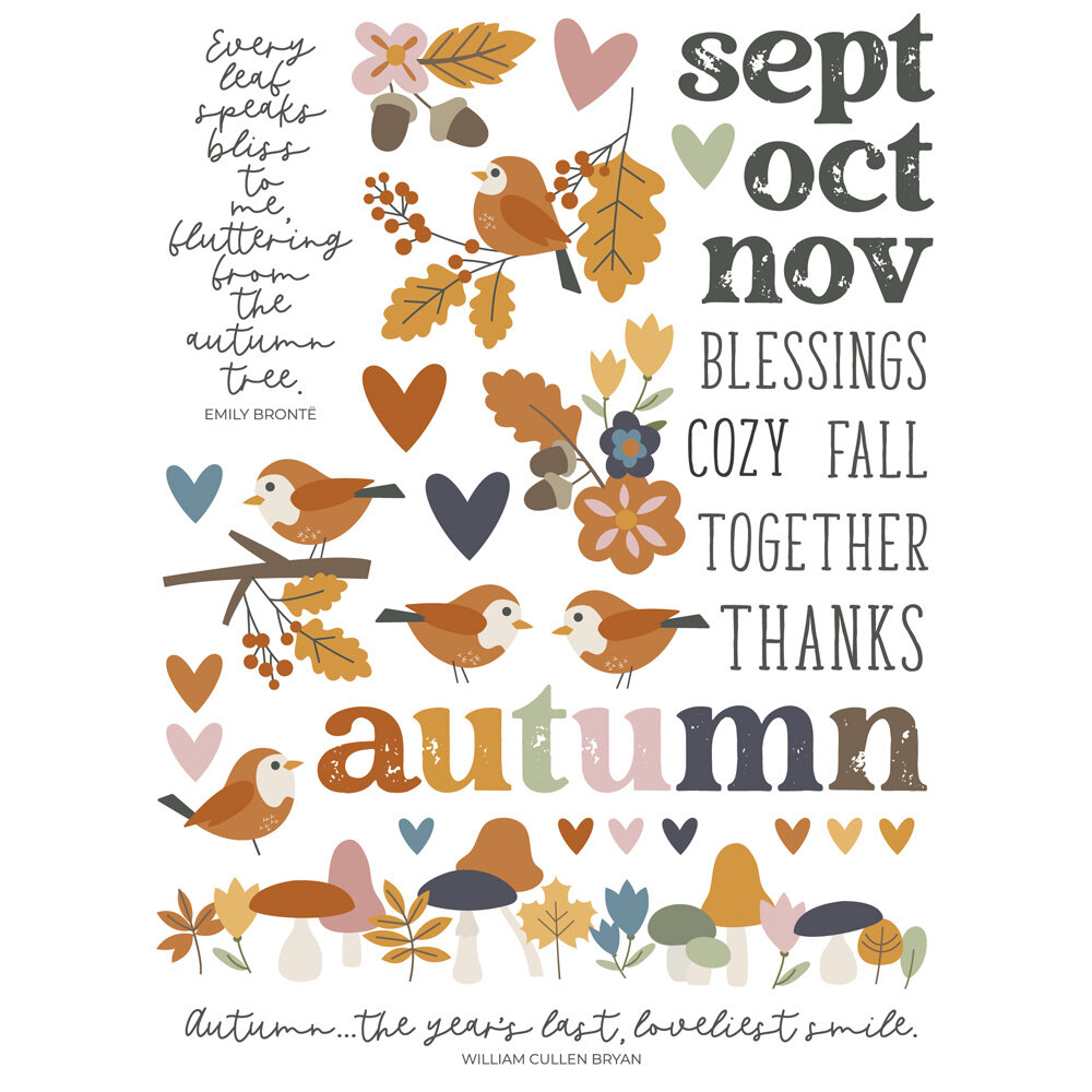 Simple Stories Acorn Lane Rub Ons (2pcs) (21021) (OUTLET)