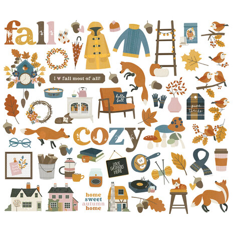 Simple Stories Acorn Lane Bits & Pieces (57pcs) (21018) (DISCONTINUED)