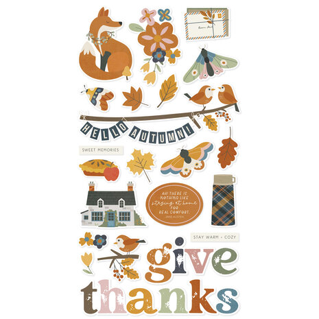 Simple Stories Acorn Lane Chipboard Stickers (22pcs) (21017) (DISCONTINUED)