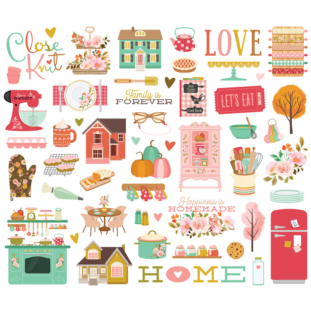 Simple Stories What's Cookin' ? Bits & Pieces (52pcs) (21118) (DISCONTINUED)