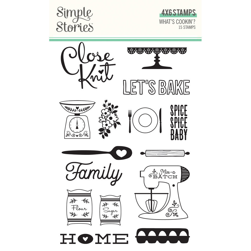 Simple Stories What's Cookin' ? Clear Stamps (15pcs) (21116) (DISCONTINUED)