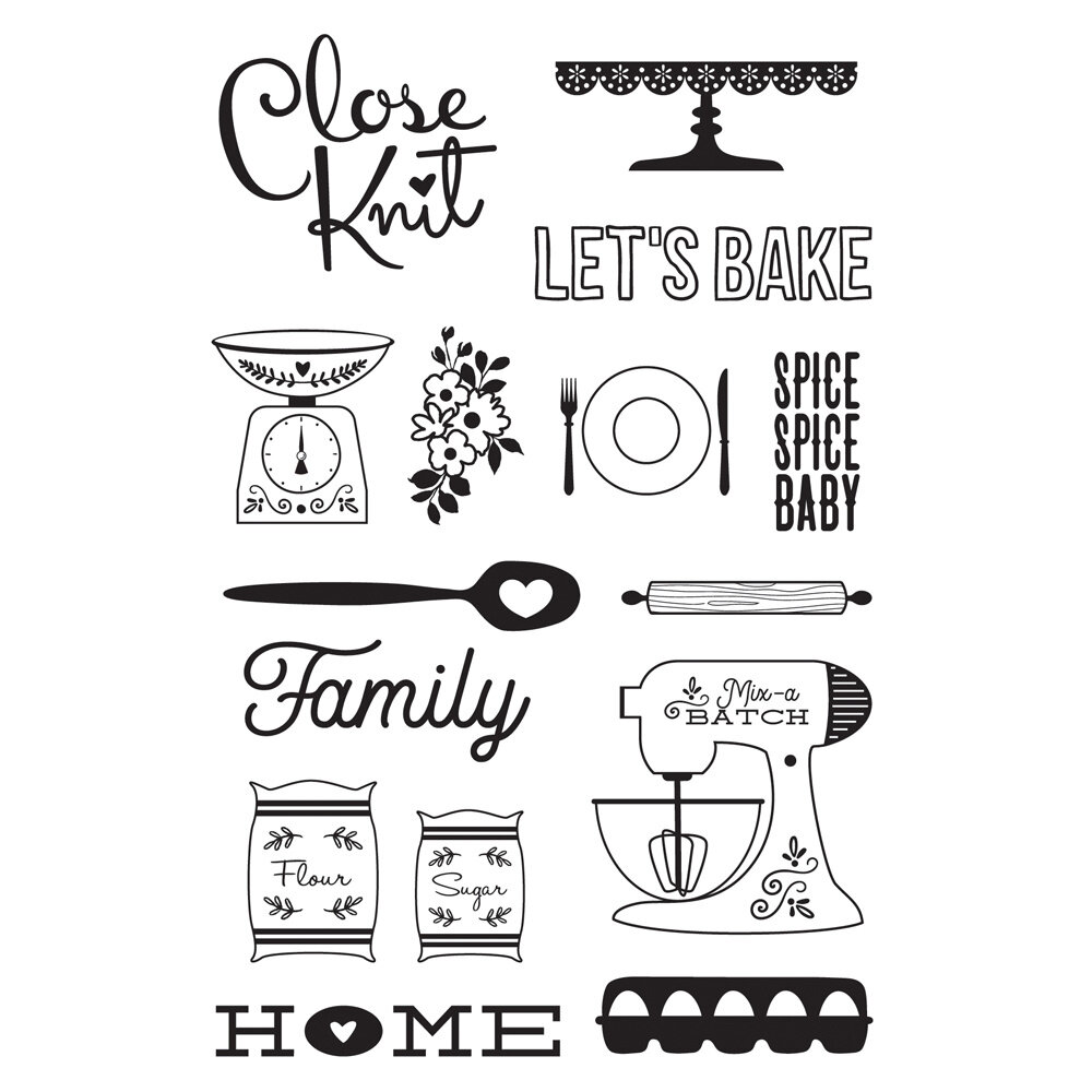 Simple Stories What's Cookin' ? Clear Stamps (15pcs) (21116) (DISCONTINUED)
