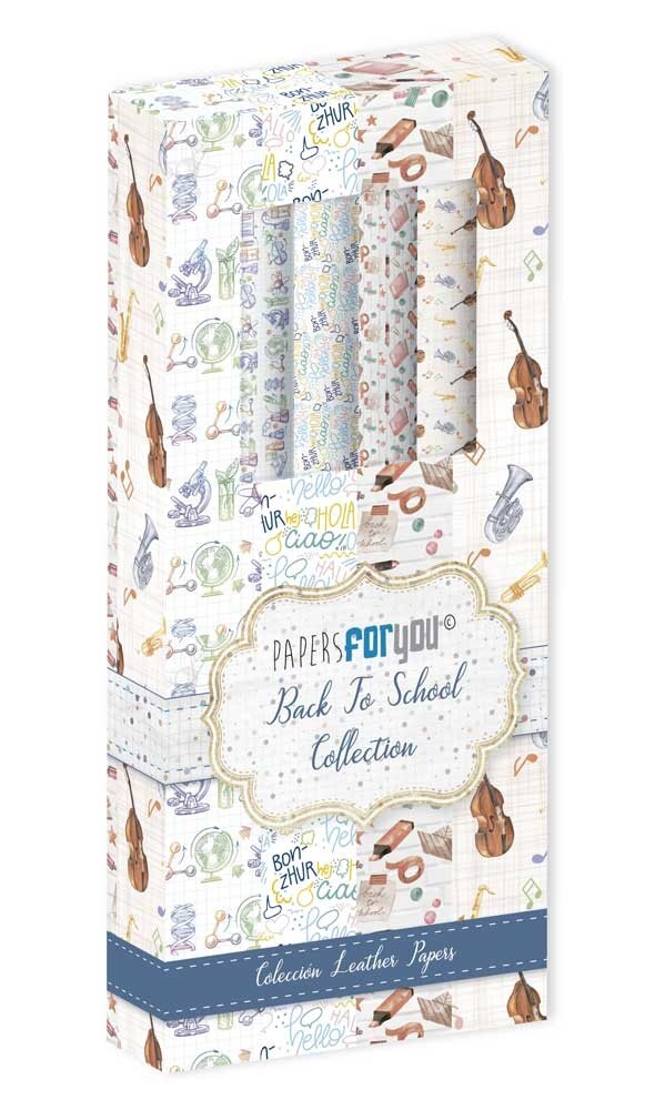 Papers For You Back to School Leather Paper Kit (4pcs) (PFY-12602) (DISCONTINUED)