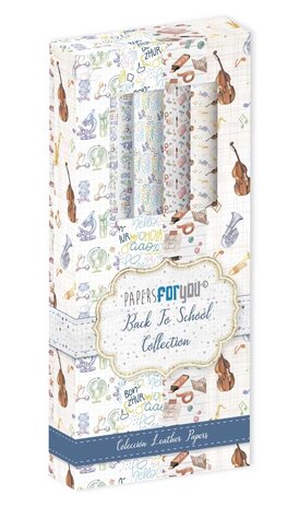 Papers For You Back to School Leather Paper Kit (4pcs) (PFY-12602) (DISCONTINUED)