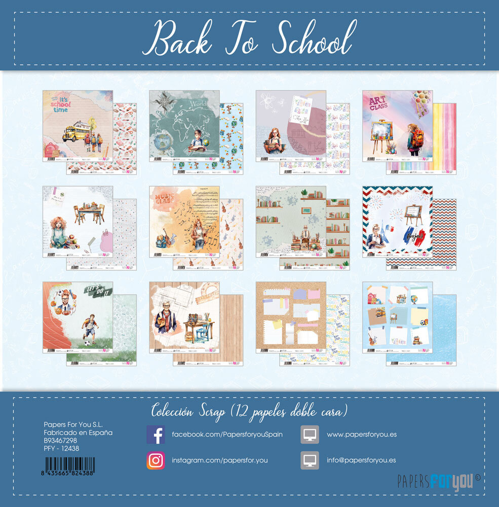 Papers For You Back to School Scrap Paper Pack (12pcs) (PFY-12438) (DISCONTINUED) Papers For You Back to School Scrap Paper Pack (12pcs) (PFY-12438) (DISCONTINUED)