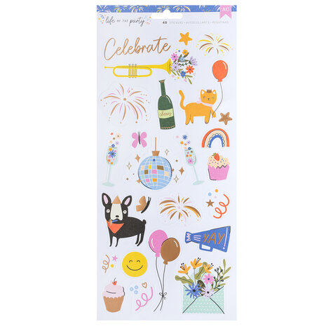 American Crafts Life of the Party 6x12 Inch Stickers (48pcs) (34025833) (OUTLET) American Crafts Life of the Party 6x12 Inch Stickers (48pcs) (34025833) (OUTLET)