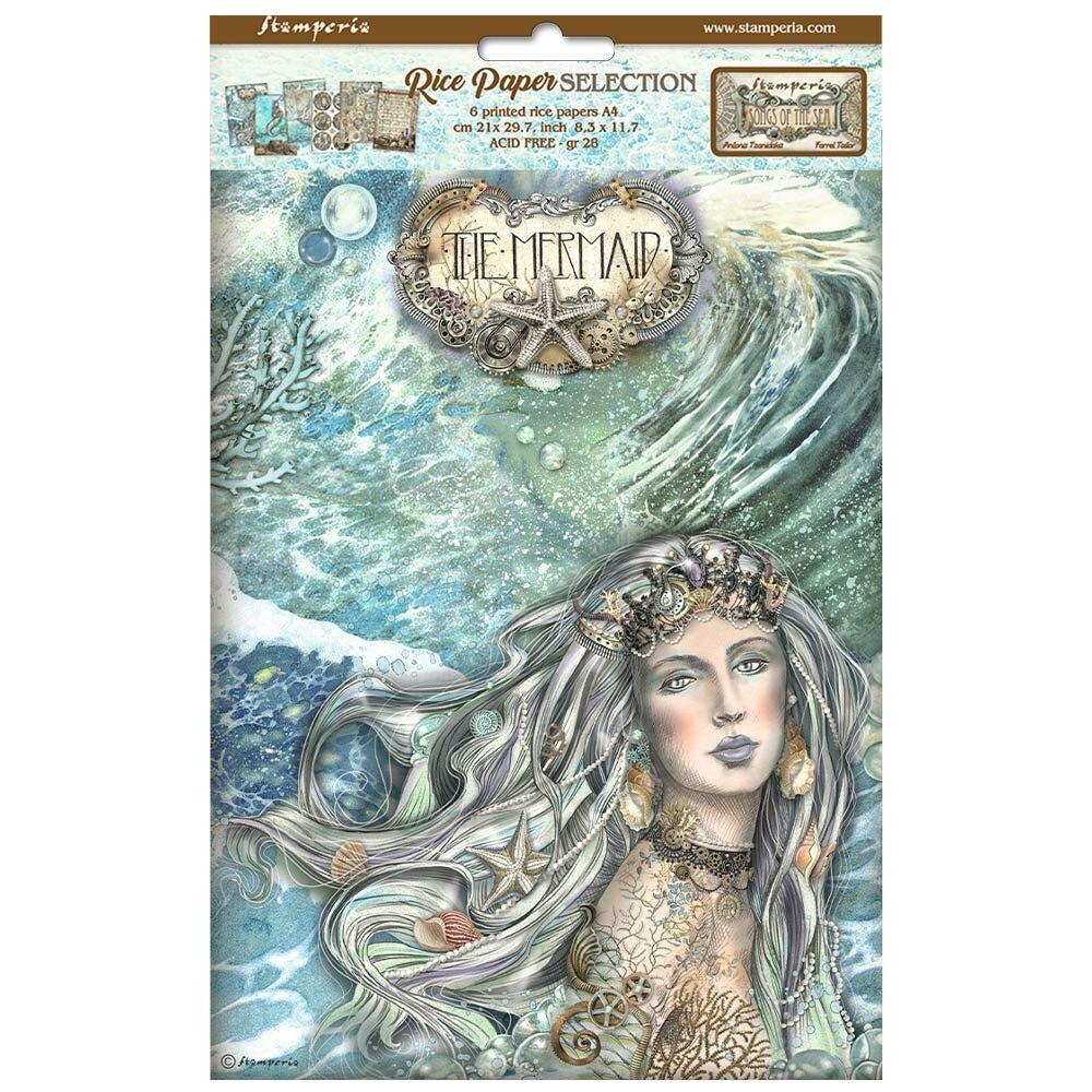 Stamperia Songs of the Sea A4 Rice Paper Selection (6 pcs) (DFSA4XSS) (DISCONTINUED) Stamperia Songs of the Sea A4 Rice Paper Selection (6 pcs) (DFSA4XSS) (DISCONTINUED)