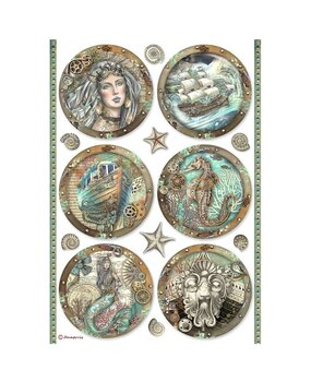 Stamperia Songs of the Sea A4 Rice Paper Rounds (6pcs) (DFSA4812) (DISCONTINUED) Stamperia Songs of the Sea A4 Rice Paper Rounds (6pcs) (DFSA4812) (DISCONTINUED)