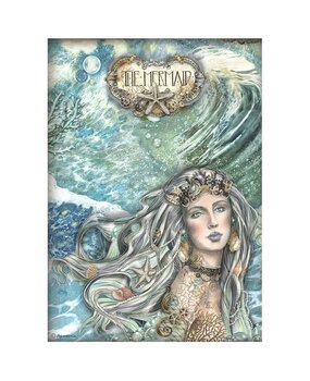 Stamperia Songs of the Sea A4 Rice Paper The Mermaid (6pcs) (DFSA4809) (DISCONTINUED)