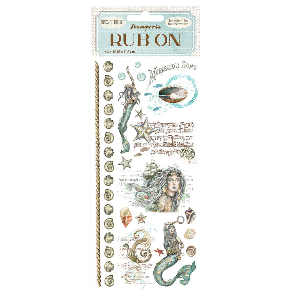 Stamperia Songs of the Sea Rub-On 4x8,5 Inch Mermaid (DFLRB51) (DISCONTINUED) Stamperia Songs of the Sea Rub-On 4x8,5 Inch Mermaid (DFLRB51) (DISCONTINUED)