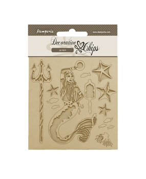 Stamperia Songs of the Sea Decorative Chips Mermaid (SCB182) (DISCONTINUED)