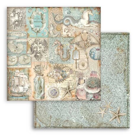 Stamperia Songs of the Sea 12x12 Inch Paper Sheets Texture (10pcs) (SBB953) (DISCONTINUED)