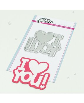 Heffy Doodle I Heart You Jumbo Sentiment Dies (HFD0535) (OUTLET)