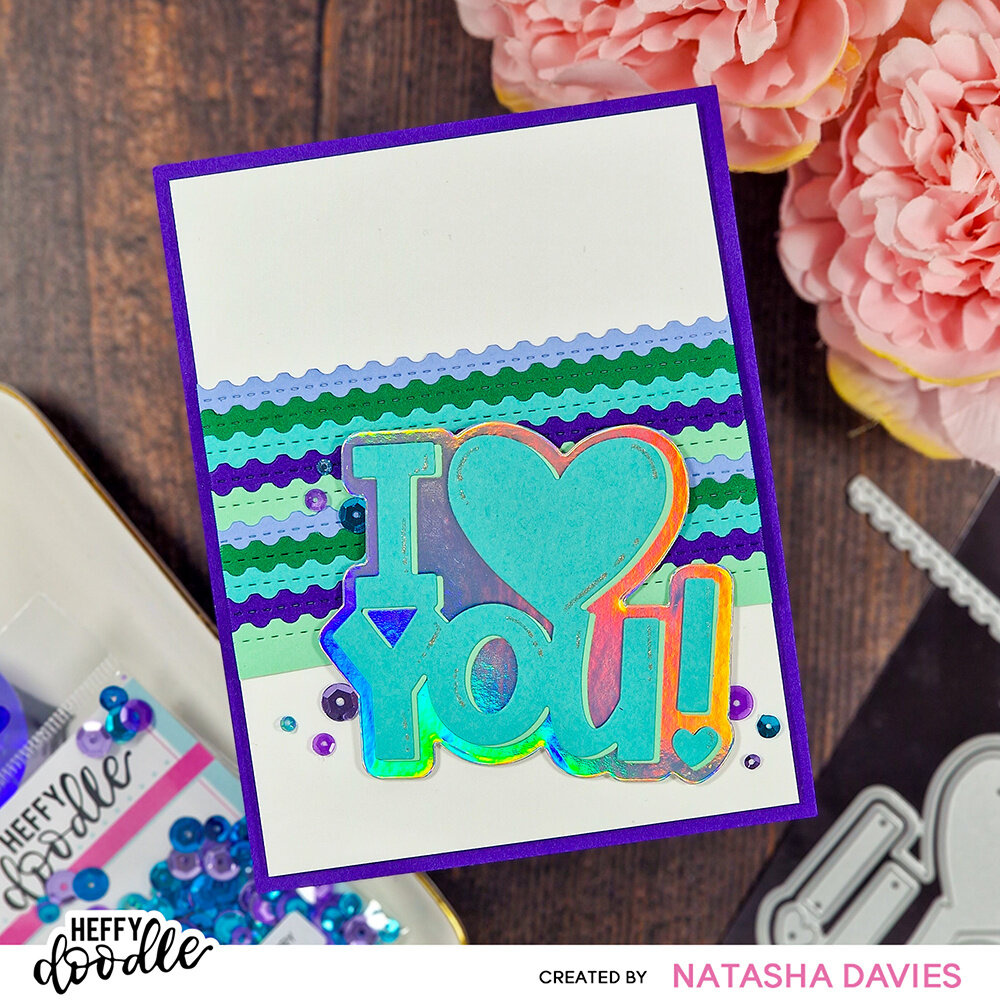 Heffy Doodle I Heart You Jumbo Sentiment Dies (HFD0535) (OUTLET)