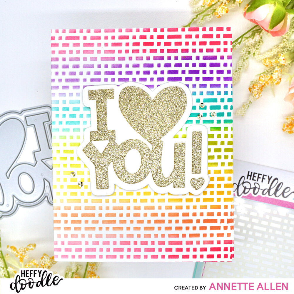 Heffy Doodle I Heart You Jumbo Sentiment Dies (HFD0535) (OUTLET)