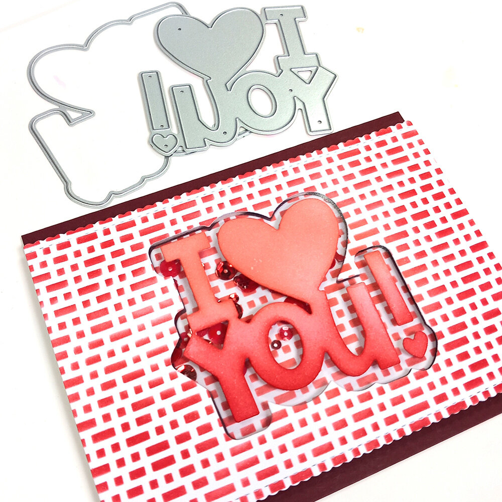 Heffy Doodle I Heart You Jumbo Sentiment Dies (HFD0535) (OUTLET)