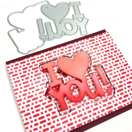 Heffy Doodle I Heart You Jumbo Sentiment Dies (HFD0535) (OUTLET)