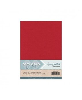 Card Deco Linen Cardstock A5 Christmas Red (10pcs) (LKK-A534)