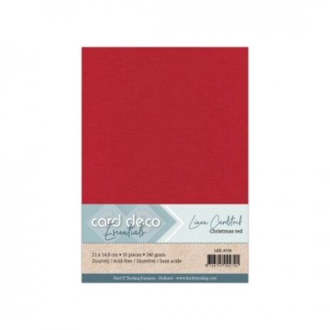 Card Deco Linen Cardstock A5 Christmas Red (10pcs) (LKK-A534) Card Deco Linen Cardstock A5 Christmas Red (10pcs) (LKK-A534)
