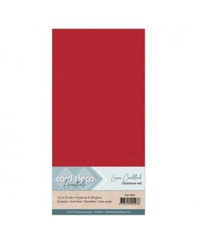 Card Deco Linen Cardstock Square Christmas Red (10pcs) (LKK-4K34)