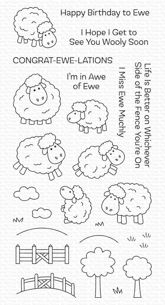 My Favorite Things In Awe of Ewe Clear Stamps (CS-825) (OUTLET)