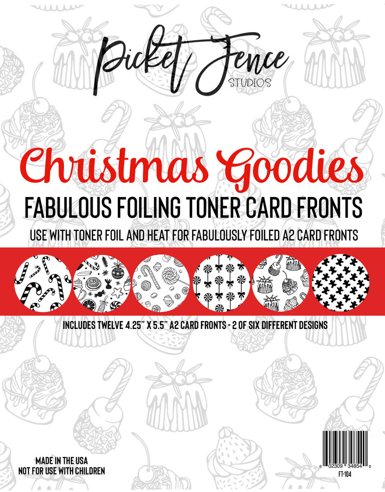 Picket Fence Studios Fabulous Foiling Toner Card Fronts Christmas Goodies (12pcs) (FT-104) (OUTLET) Picket Fence Studios Fabulous Foiling Toner Card Fronts Christmas Goodies (12pcs) (FT-104) (OUTLET)