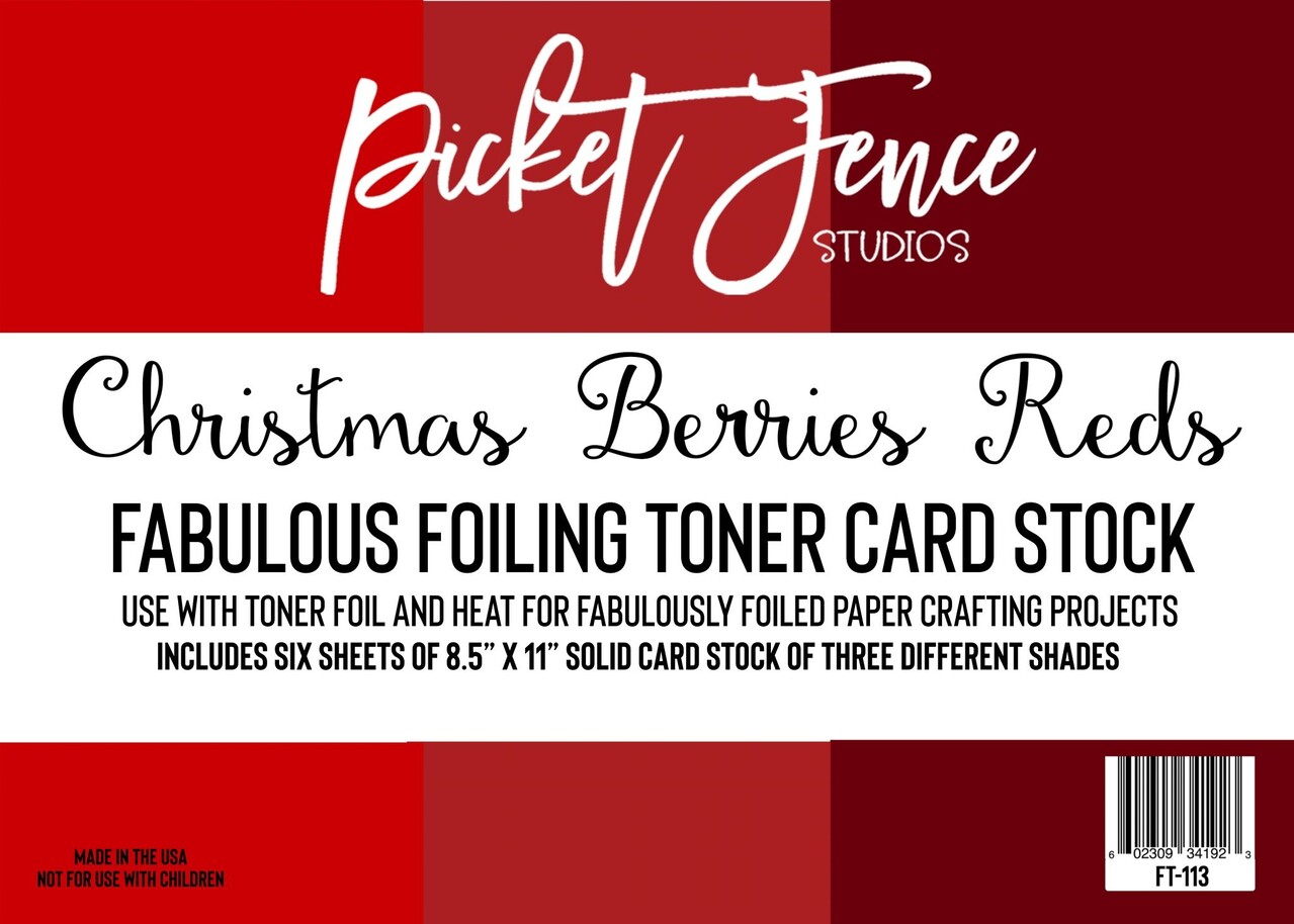 Picket Fence Studios Fabulous Foiling Toner Card Stock Christmas Berries Reds (6pcs) (FT-113) (OUTLET) Picket Fence Studios Fabulous Foiling Toner Card Stock Christmas Berries Reds (6pcs) (FT-113) (OUTLET)