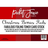 Picket Fence Studios Fabulous Foiling Toner Card Stock Christmas Berries Reds (6pcs) (FT-113) (OUTLET)
