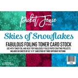 Picket Fence Studios Fabulous Foiling Toner Card Stock Skies of Snowflakes (6pcs) (FT-116) (OUTLET)
