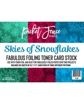 Picket Fence Studios Fabulous Foiling Toner Card Stock Skies of Snowflakes (6pcs) (FT-116) (OUTLET)