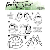 Picket Fence Studios Animal Crackers A Penguin Christmas 4x4 Inch Clear Stamps (AC-103) (OUTLET)