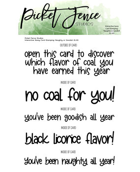 Picket Fence Studios Interactive Sassy Card Stamping: Naughty or Goodish 3x4 Inch Clear Stamps (IS-101) (OUTLET)