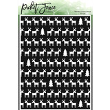 Picket Fence Studios Reindeer Games 6x8 Inch Stencil (SC-420) (OUTLET)