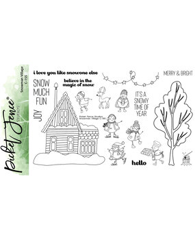 Picket Fence Studios Snowman Village 4x6 Inch Clear Stamps (C-155) (OUTLET)