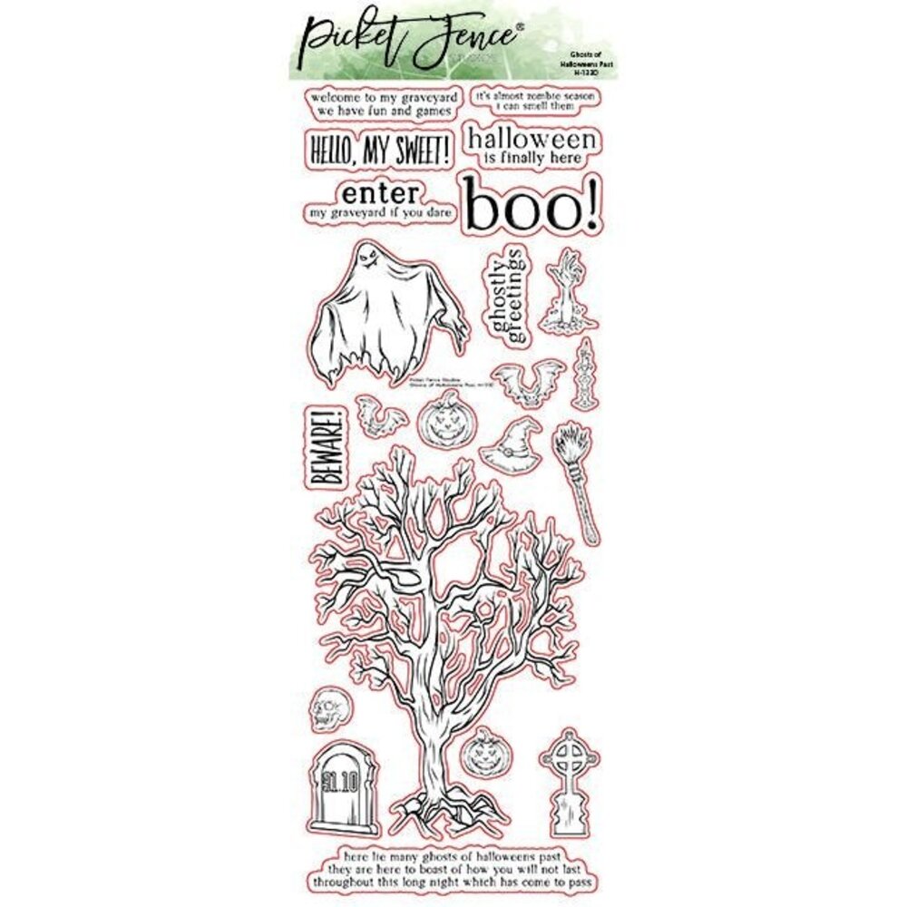 Picket Fence Studios Ghosts of Halloweens Past 4x10 Inch Metal Dies (H-133D) (OUTLET) Picket Fence Studios Ghosts of Halloweens Past 4x10 Inch Metal Dies (H-133D) (OUTLET)