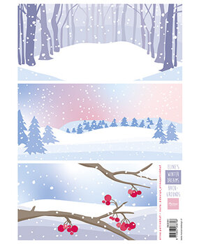 Marianne Design Decoupage A4 Sheet Eline's Winter Dreams Backgrounds (AK0091) (DISCONTINUED)