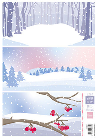 Marianne Design Decoupage A4 Sheet Eline's Winter Dreams Backgrounds (AK0091) (DISCONTINUED) Marianne Design Decoupage A4 Sheet Eline's Winter Dreams Backgrounds (AK0091) (DISCONTINUED)